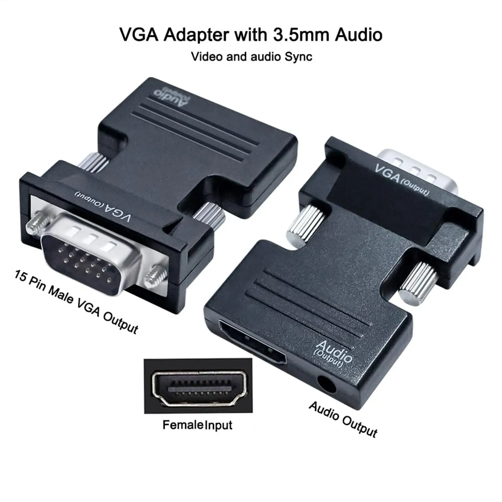 

Адаптер VGA (мужской) на USB (женский), конвертер VGA (мужской) в USB (женский), преобразователь дисплея USB в VGA для HDTV-усилителей