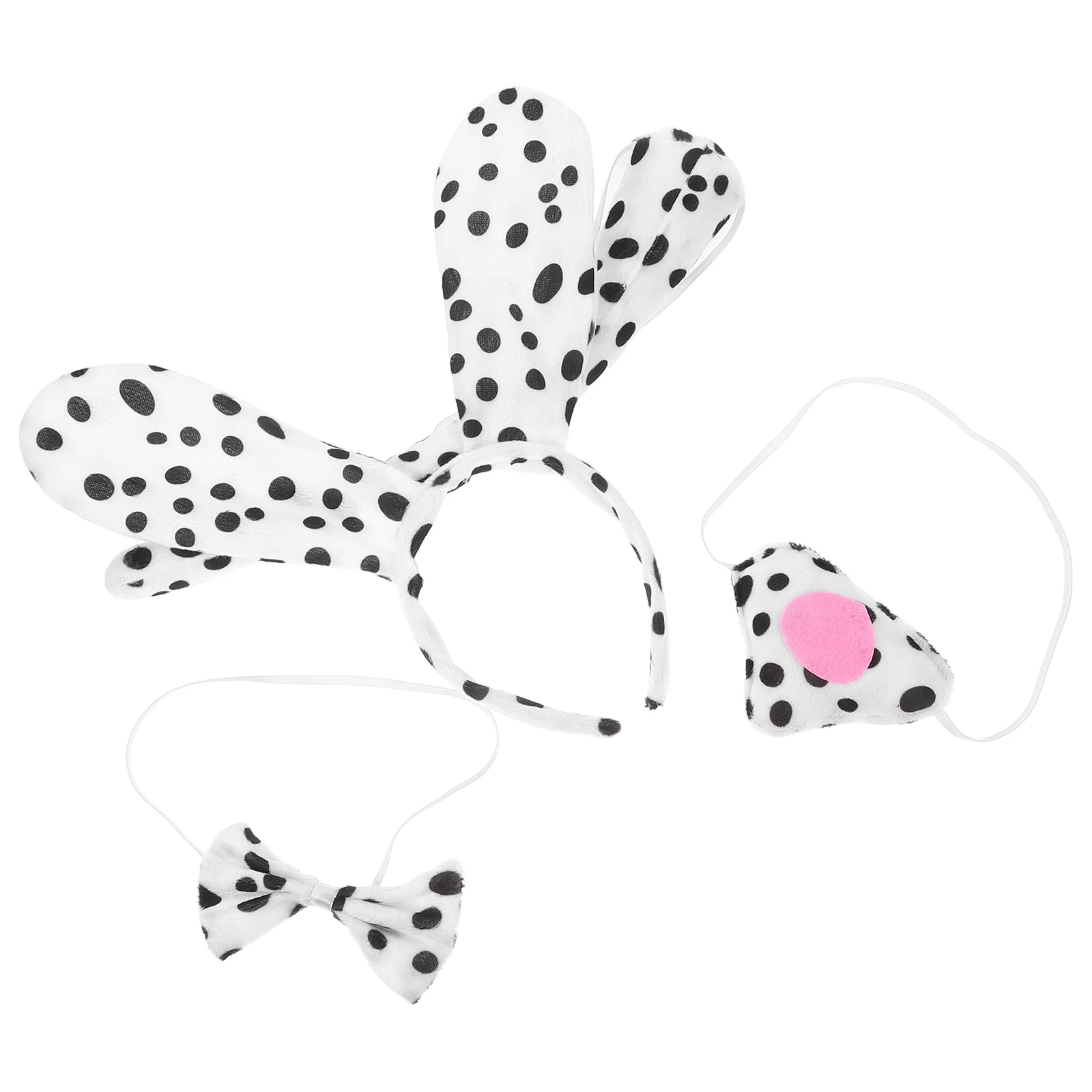 

1 set Cute Dog Costume Girls Dalmatian Headband Ears Hair Clips Kids Party Cosplay Halloween Accessories Animal Decorations