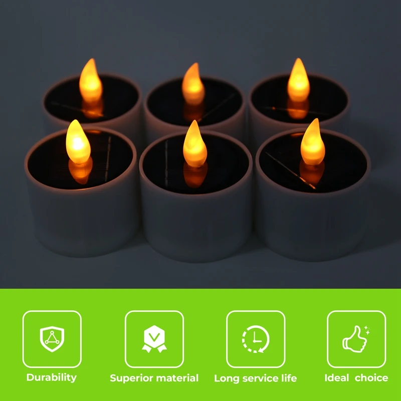 شمعة شمسية مقاومة للماء، ضوء عديم اللهب، ضوء شمعة معًا، شمعة فناء الحديقة، شمعة إضاءة مزخرفة، ضوء زخرفي