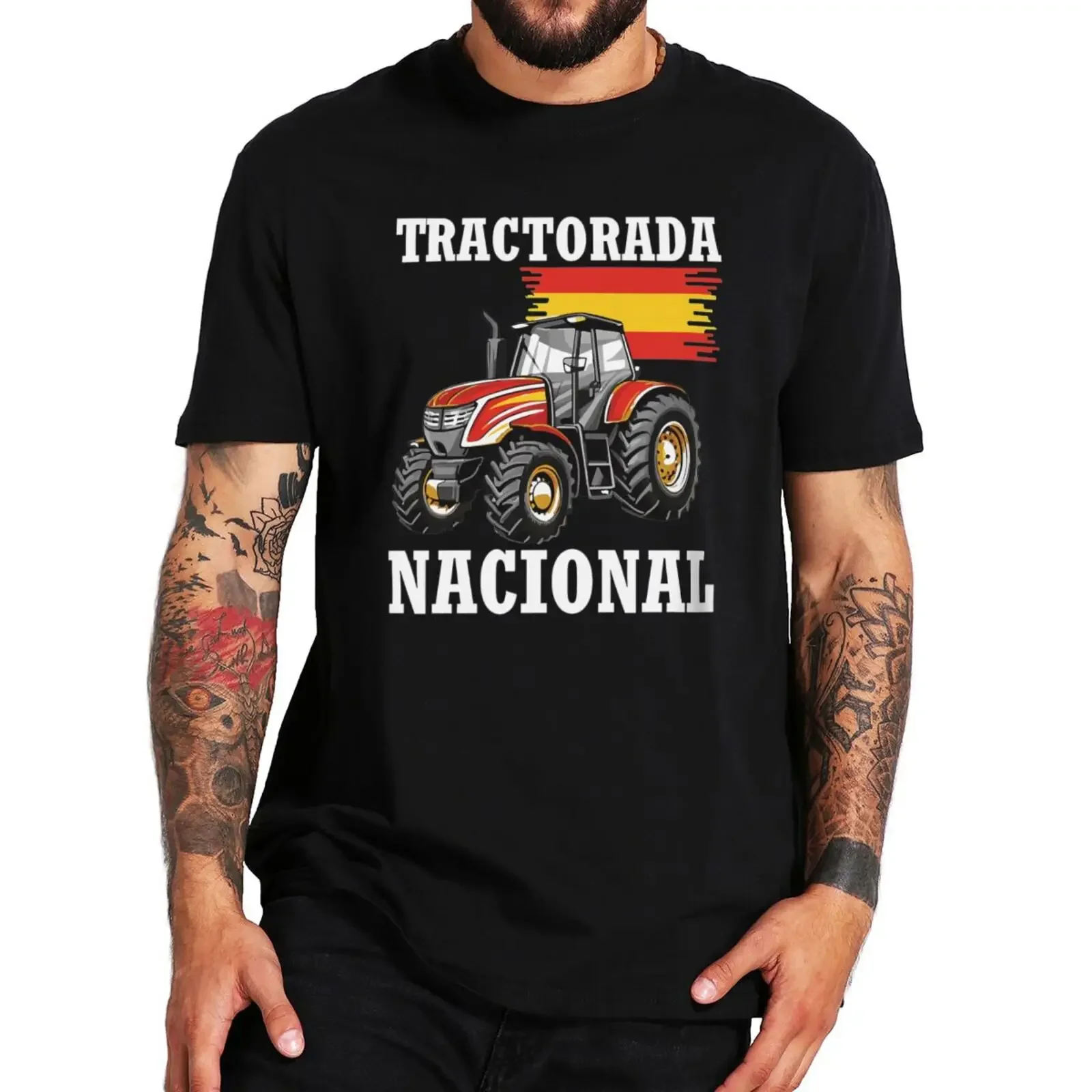 

Farmers And Tractors T Shirt Retro Spanish Support Agriculture Gift Camiseta 100% Cotton Soft Unisex O-neck T-shirt EU Size