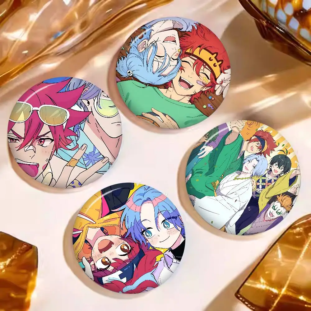 SK8 the Infinity Cartoon Creative Pins Funny Faces Round Snap-in Brooch Badge Backpack Hat Accessories Jewelry Gifts