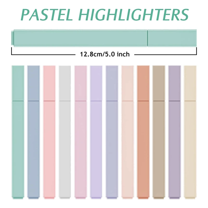 Imagem -02 - Bonito Bíblia Highlighters com Ponta Macia Cores Sortidas 12 Cores Canetas Estéticas