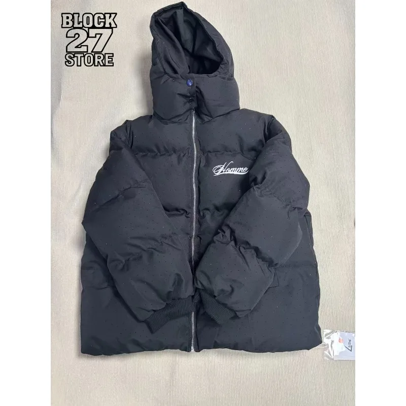 Men's Padded Jacket Thick Warm Coat American Retro Style Zip Up Outerwear Casual Streetwear Fashion Trend Harajuku  New Winter