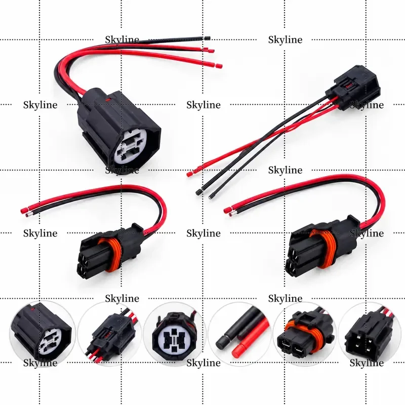 3Pcs Radiator Cooling Fan Control Module Connector Plug Wiring Harness Fit For Lincoln Mks Ford Galaxy Land Rover Lr2 Volvo