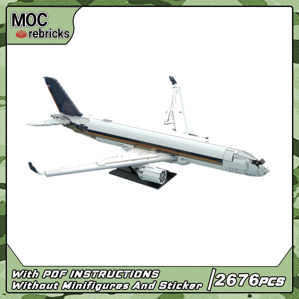 MOC A350 900 Commercial Jet Building Blocks Singapore Style Livery Large Civil Aviation Airplane Bricks Model Toys Adult Gift