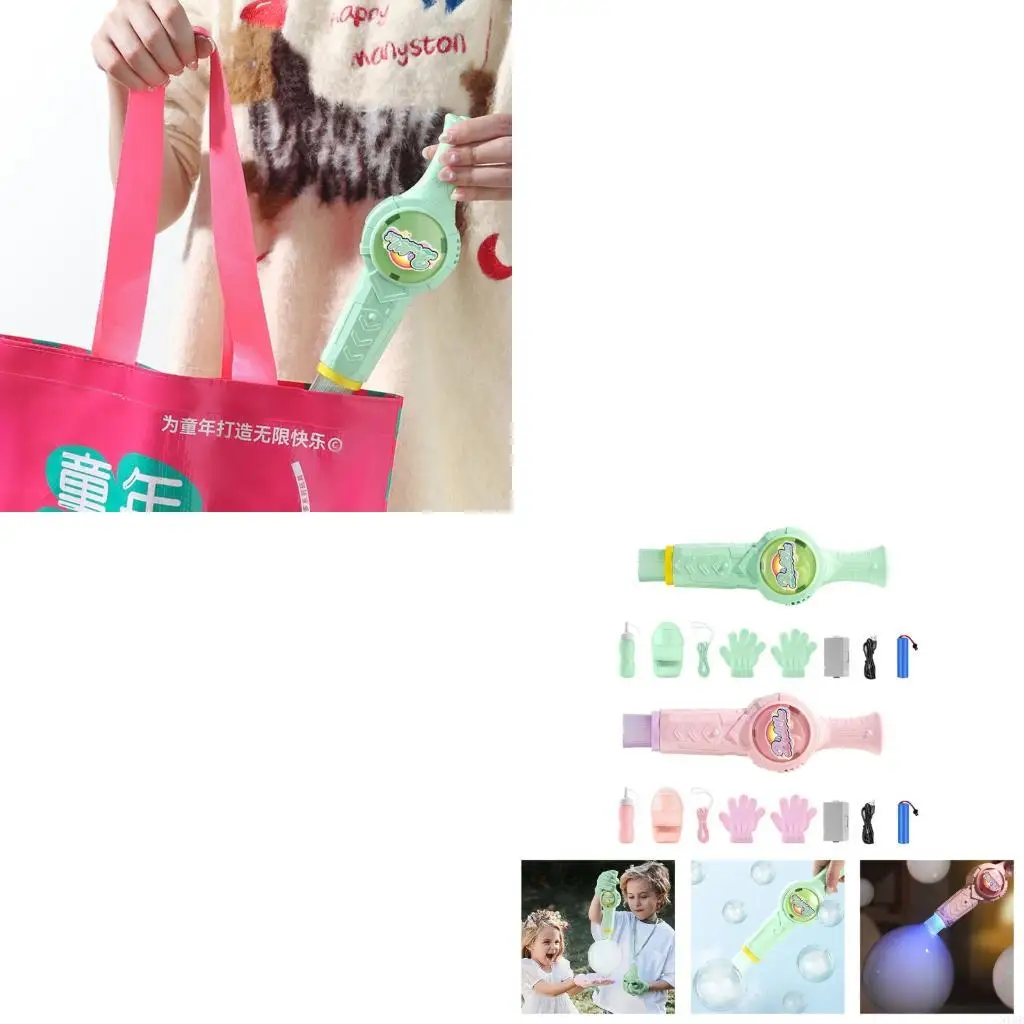 LED Light Bubble Blower Revhargeab Bubble Machine Party Spielzeug für Eltern Kinder
