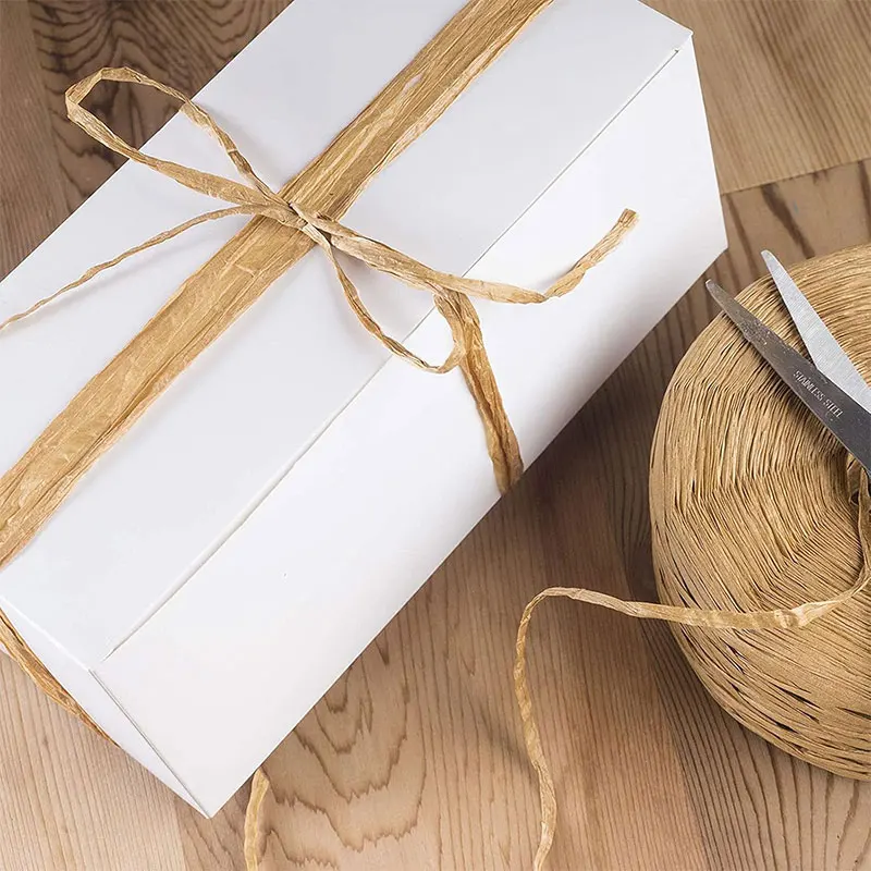 218 ياردة الرافية ورقة كرافت الشريط التعبئة ورقة خيوط الرافية غزل محبوك ورقة حبل DIY بها بنفسك الحرفية مهرجان هدية التفاف 1/4 بوصة