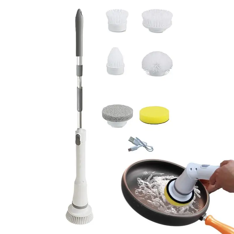 

Electric Spin Scrubber Rechargeable Cleaning Tools Brushes Multi-Functional Spin Brush For Floors Tiles