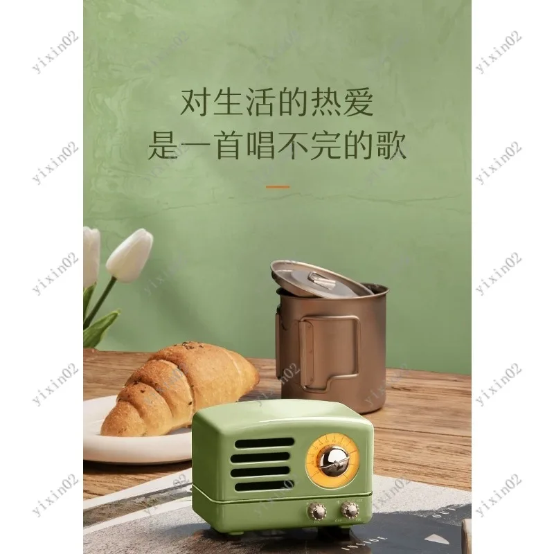 

Retro Mini Bluetooth Speaker Wireless Portable FM Radio with Mic for Karaoke Gift