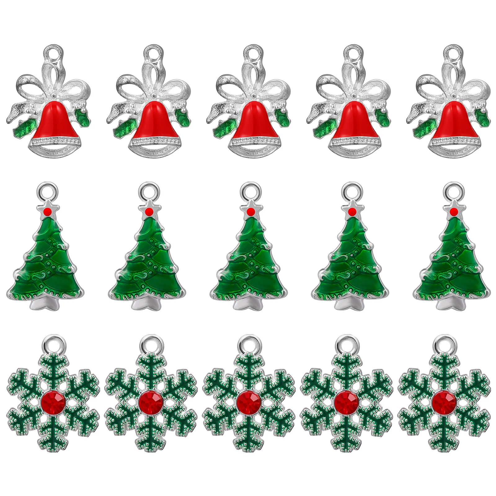 

15pcs Christmas Oil Drop Charms Alloy Pendants For Diy Jewelry Making Necklace Bracelet Keychain Dangle Craft Gift Pendant Set