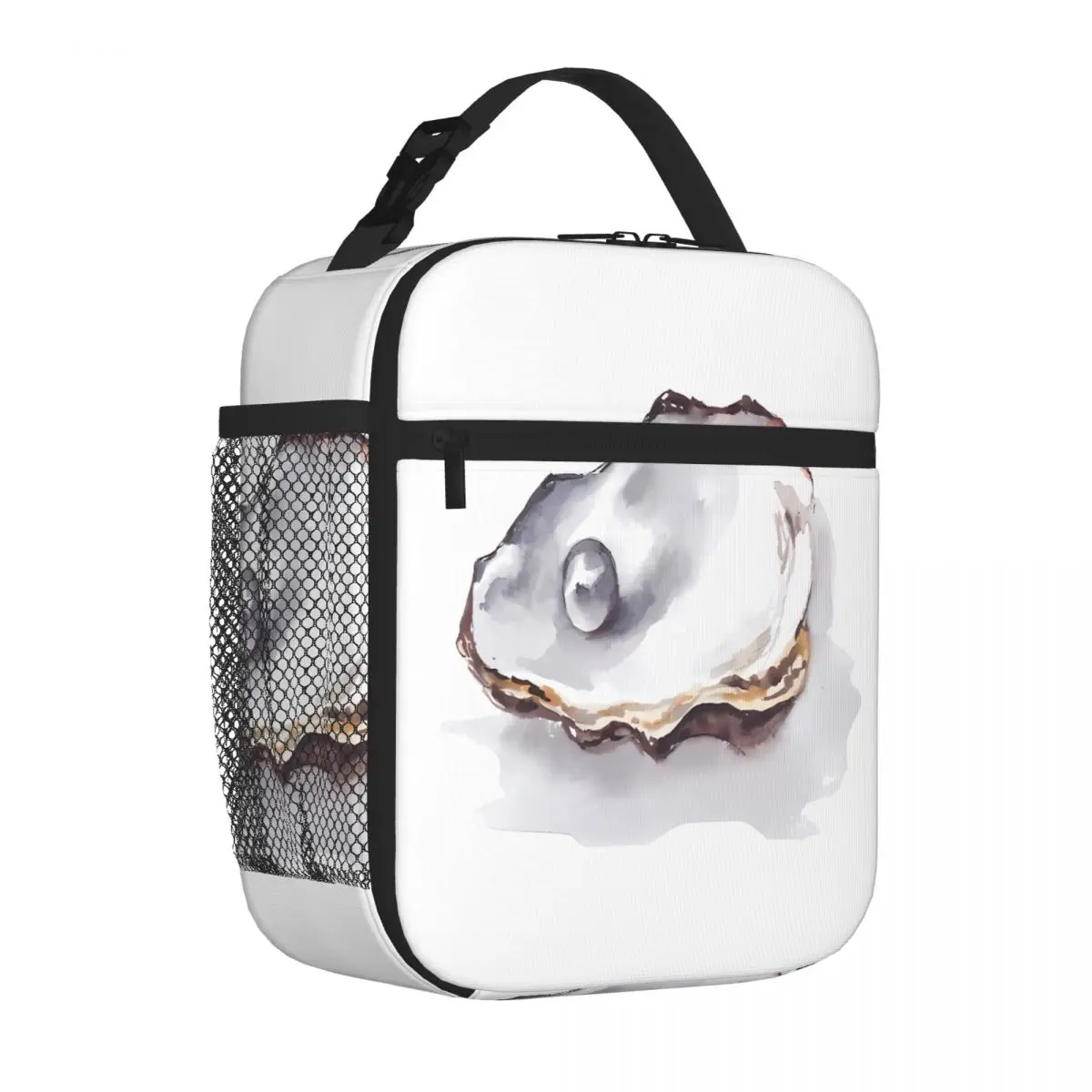Bestselling Watercolour Oyster Shell With A Shiny Pearl Monochrome School Lunch Bag Outdoor Sports Insulated Lunch Pouch