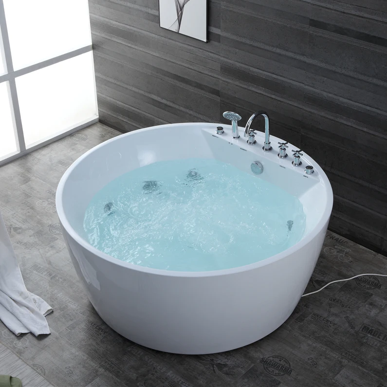 Acrylic Round Adults Spa Bath Tub Indoor Bathroom Modern Massage Bathtub With Jet For Home Hotel