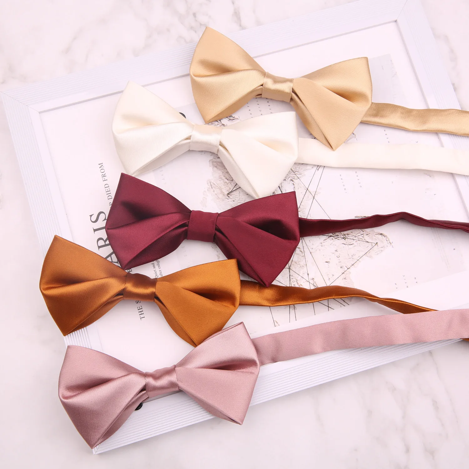 

Groom best man solid color bow tie Men's wedding Wedding British formal bow pink suit accessories