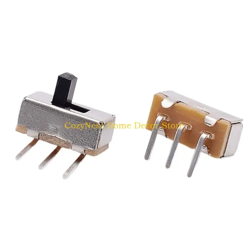 92MF Manual Mode Slide Switches SS12D005, Small Toggle Switches, 3 Contact Through Hole Board Part with Plastic Body, 20 Count