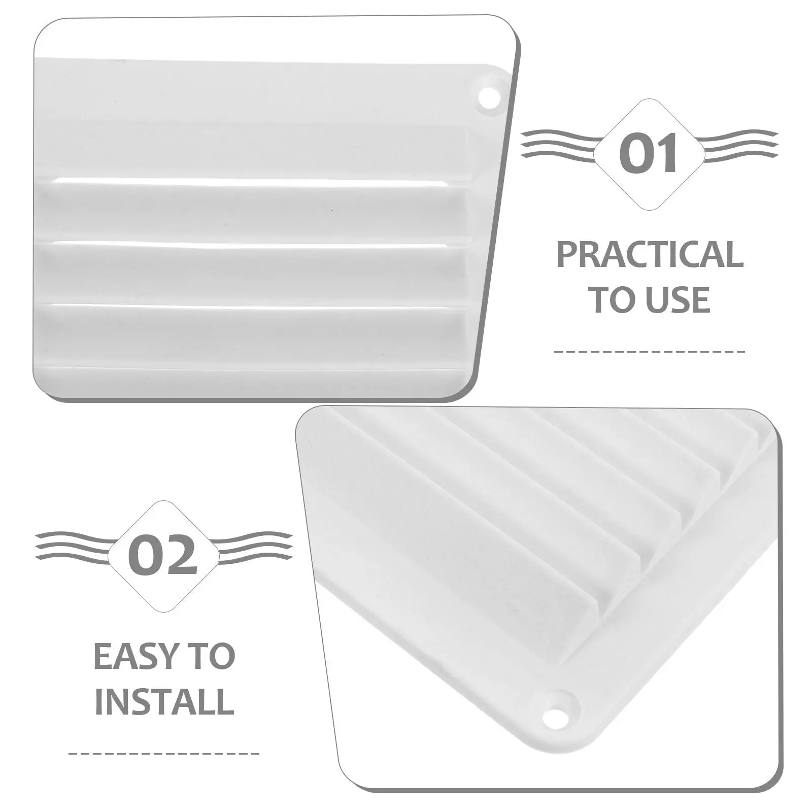 2Pcs Rv Boat Vent Cover Louvered Ventilation Grille for Marine Yacht Camper Bathroom Window Exhaust Fan Easy Install Airflow