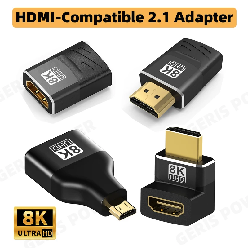 8K HDMI-Compatible Adapter 90 270 Degree Male to Female Extender HDMI-compatible 2.1 Expansion Connector for PC TV PS3/4 Laptop