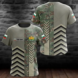 Bulgaria Emblem Custom Name Unisex T-shirts Loose Oversized Camouflage Tops Summer Sportswear Casual Tees For Men Women And Kid