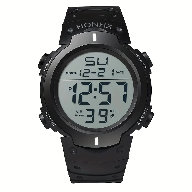 Round-Faced Digital Sports Watch para estudantes, elegante presente perfeito, preciso e confortável