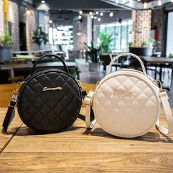 Women's Bag Retro Round Bag Shoulder Bag Cute Simple Handbags and Purses Female Travel Small Totes Bags