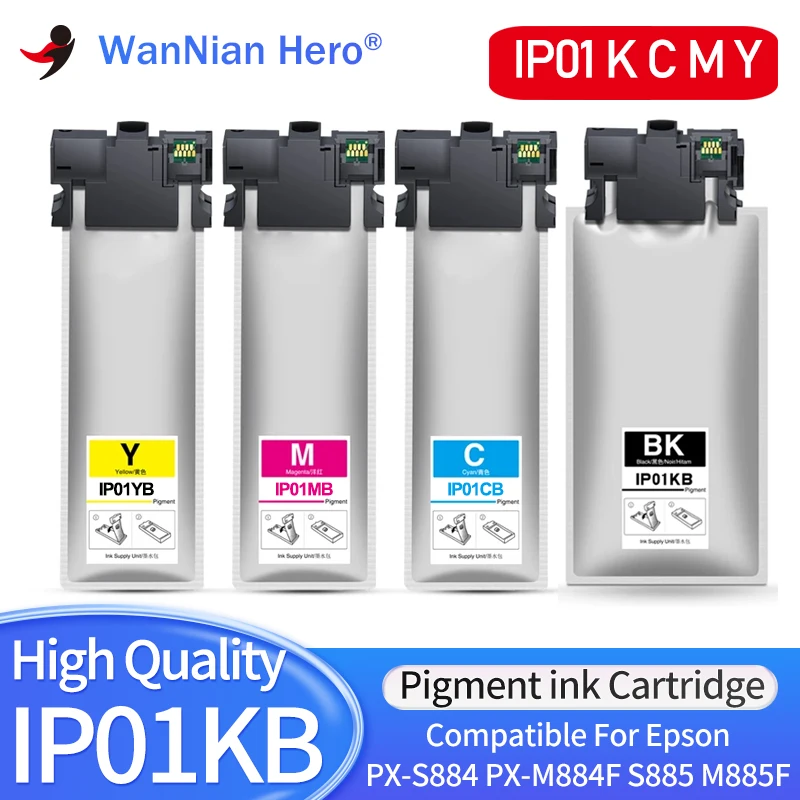 

Japanese Compatible Pigment Ink Cartridge for Epson IP01KB IP01CB IP01MB IP01YB PX-S884 PX-M884F PX-S885 PX-M885F Printer