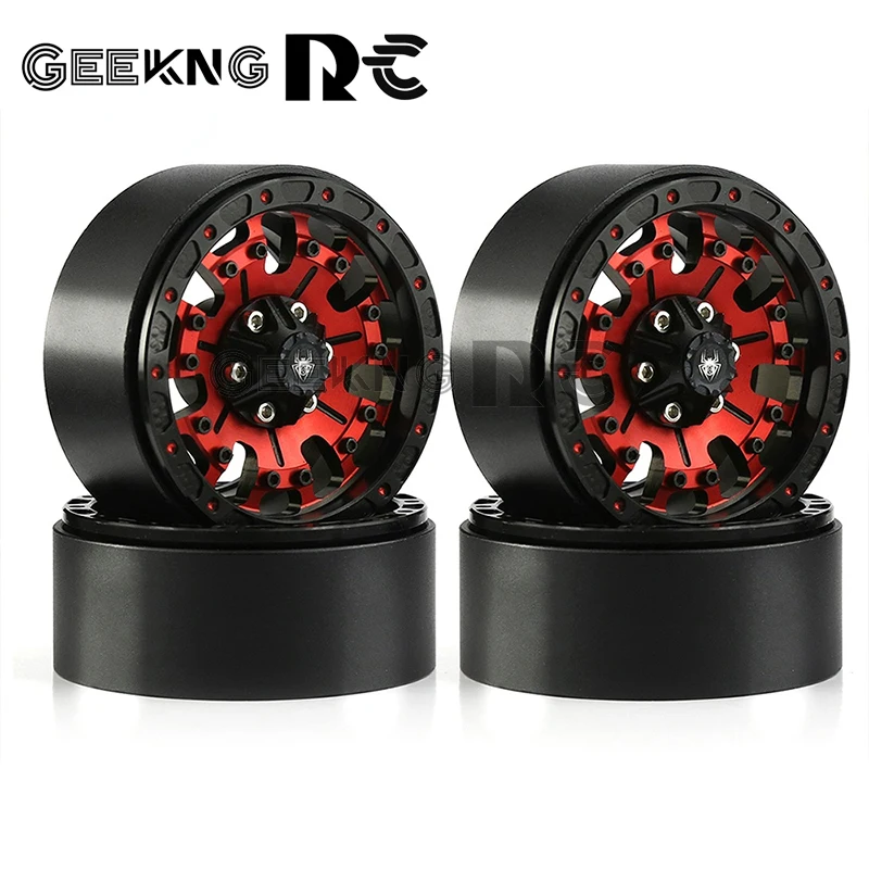 4Pcs CNC Aluminum Alloy 1.9 Beadlock Wheel Rim for 1/10 RC Crawler Car Axial SCX10 90046 AXI03007 TRX4 VS4-10 Redcat Gen8 rbx10