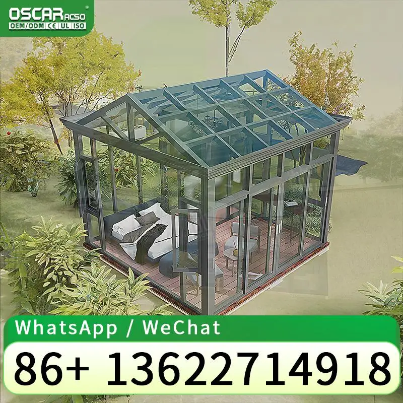 Prefabricated High quality 4 Season Sun House for Winter Gardens Glass Enclosure in UK US Outdoor Backyard Patio sunroom