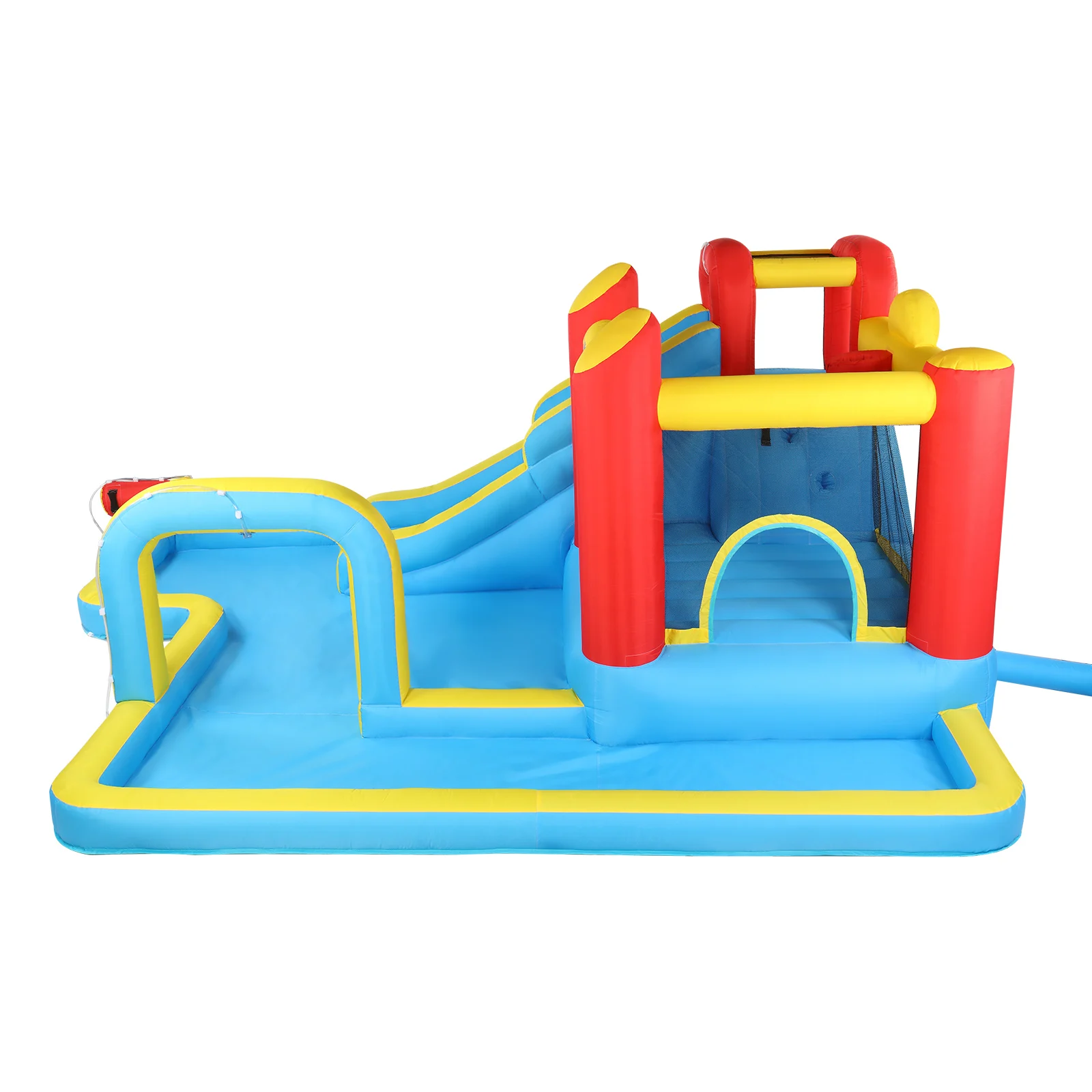 LALAHO 420D 840D Oxford cloth slide pool trampoline red, yellow and blue inflatable castle