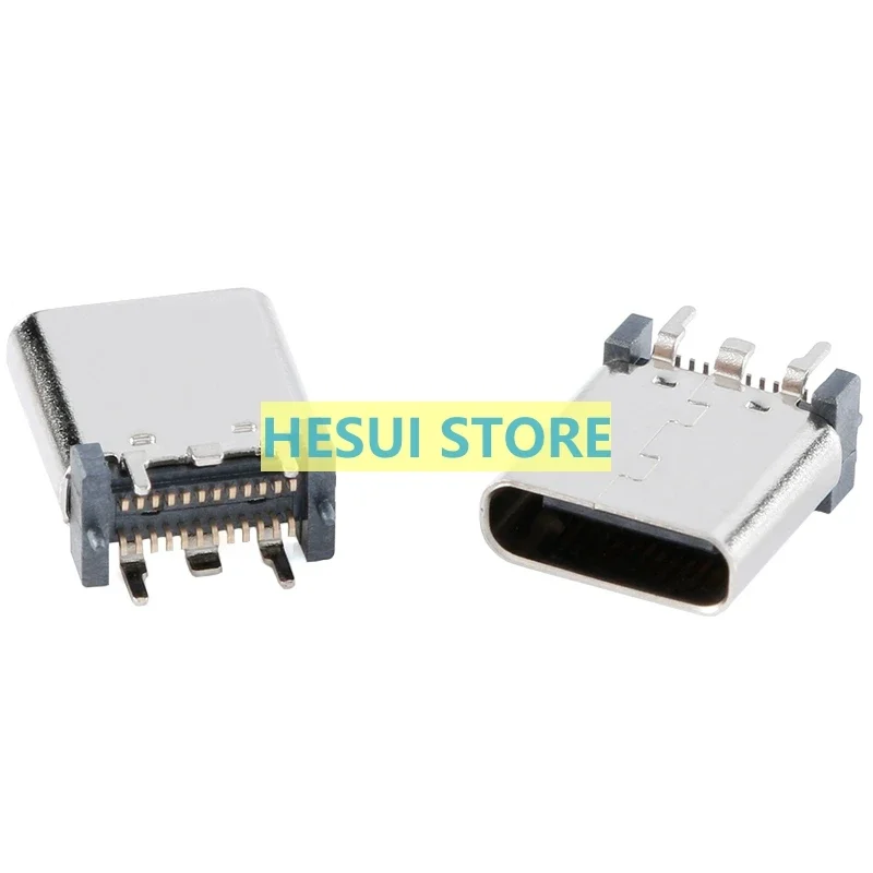 USB Type-C 24P female base stand with small foot straight foot quad with column height 10.5 fast charge interface connector