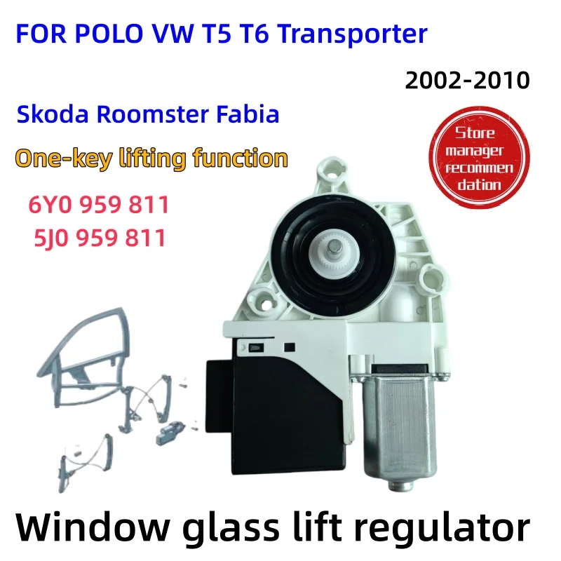 Raamregelaarmotor voor VW Transporter Polo Roomster Skoda Fabia 2002-2010 6Y1959801 6Y2959801 6Y2959802A 6Y0959811 6Y0959812