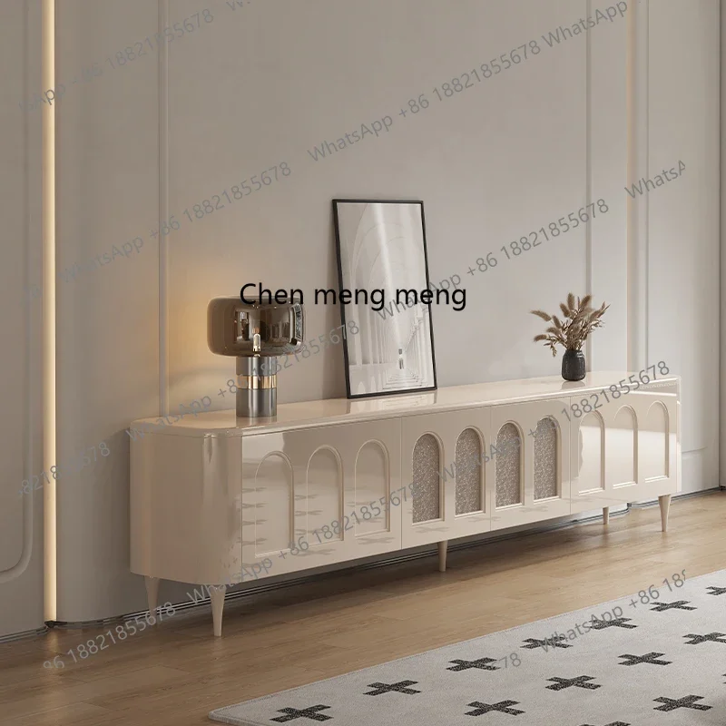 

X TV cabinet, retro high-end solid wood living room home, new storage locker integrated