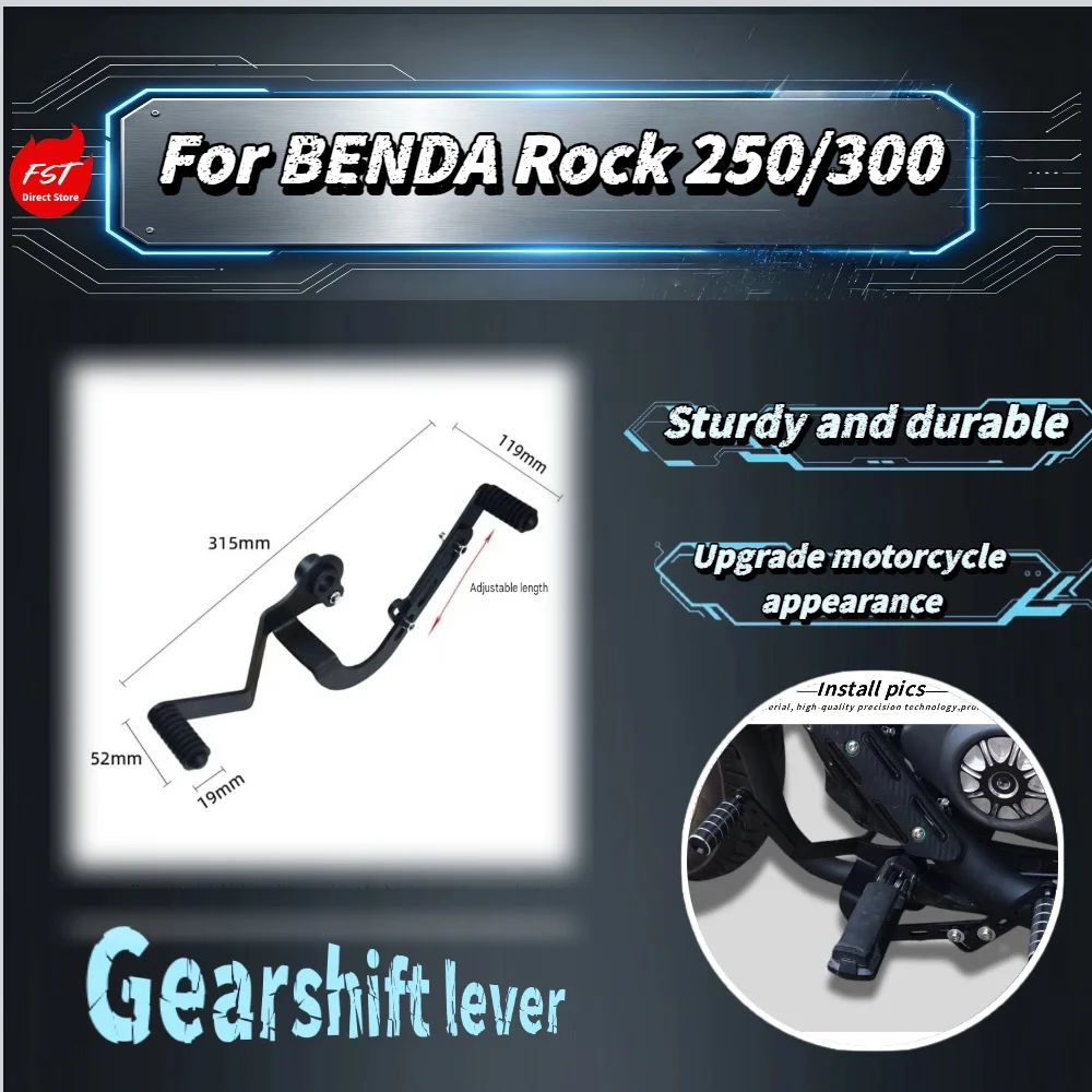 For Benda Rock250 Rock300 Alloy Front Rear Shift Pedal Set, Effort-friendly Gear Change Lever Motorcycle Replacement Parts