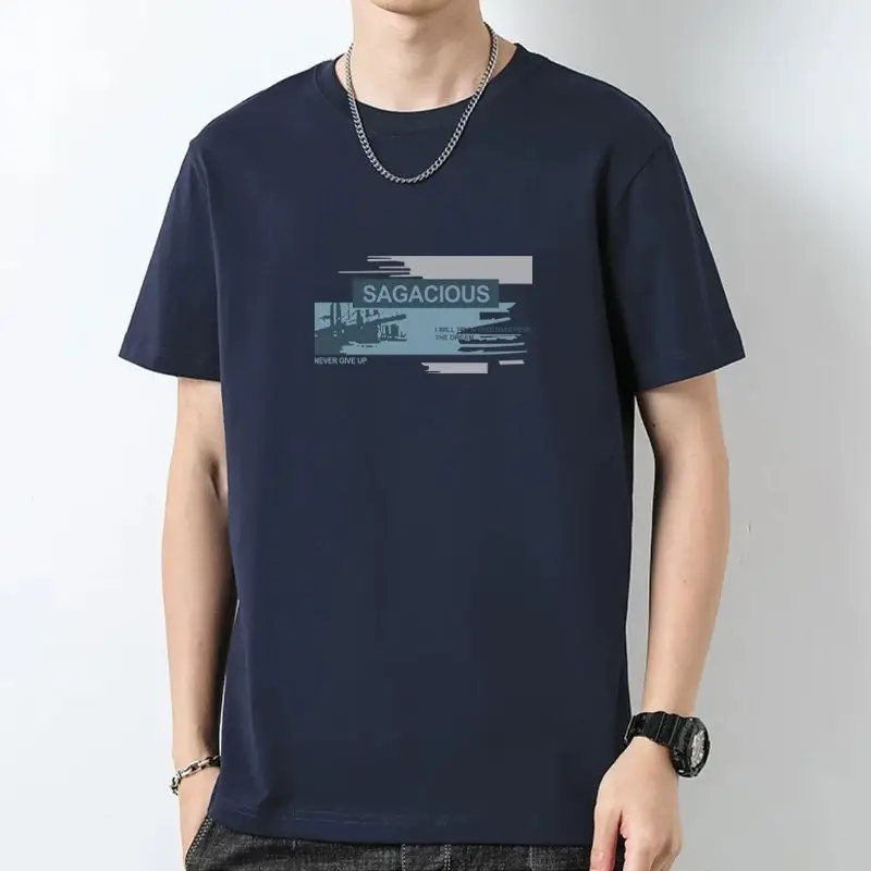 

Fashion O-Neck Printed Letter All-match T-Shirts Men's Clothing 2025 Summer New Loose Short Sleeve Korean Tops Casual Tee Shirt
