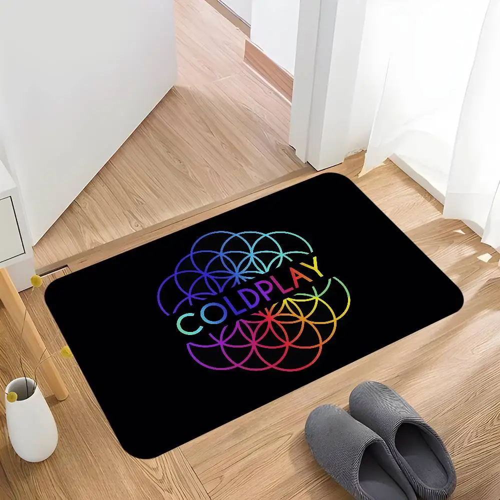 famous vintage C-Coldplay band singer Entrance Door Mat Washable Non-Slip Living Room Sofa Chairs Area Mat Kitchen Doormat