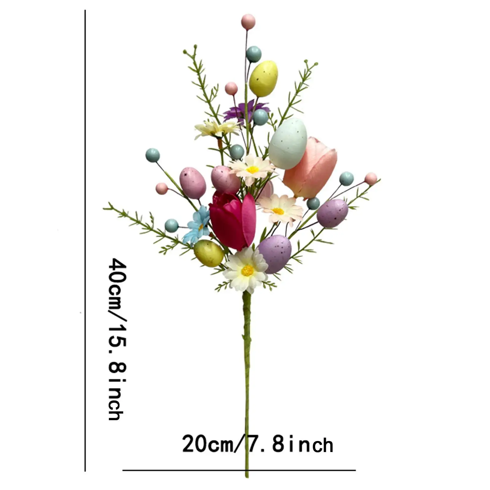 Easter Egg Stem Flower Pick Twig Easter Decoration Branch Fake Eggs for Vase
