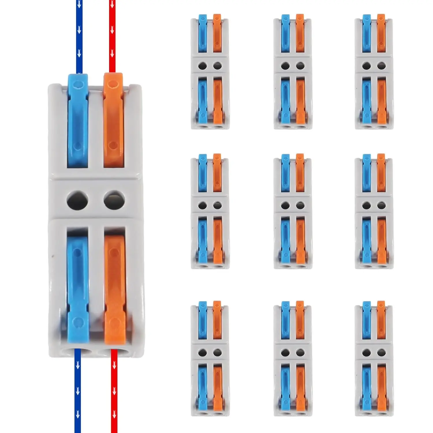 

10 шт. рычажные разъемы для проводов, разъемы для быстрого провода 2 в 2, электрические рычажные гайки, разъемы для проводов, вставной проводник, клемма
