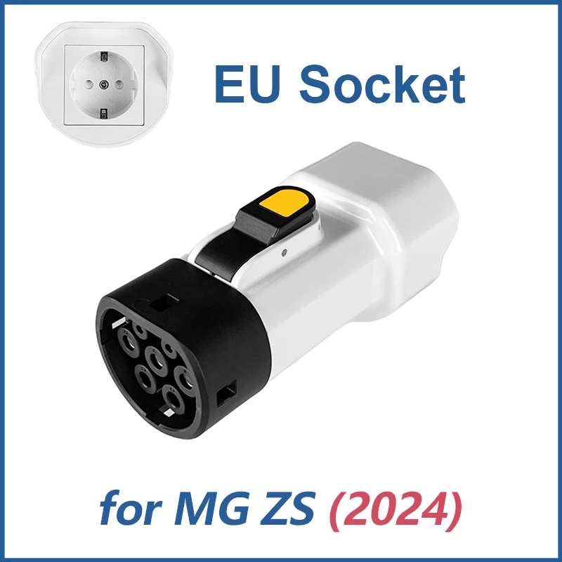 EVqiaoyi Type2 V2L Ontlader Adapter 16A 3.5KW Type2 Auto Ontlading Plug met EU Socket voor Camping, BYD Jaecoo MG Renault