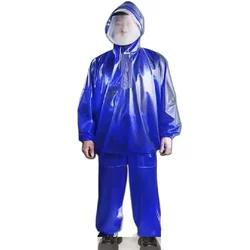 Man's Hooded Long Sleeve Hoodie With Trousers Raincoat Suit