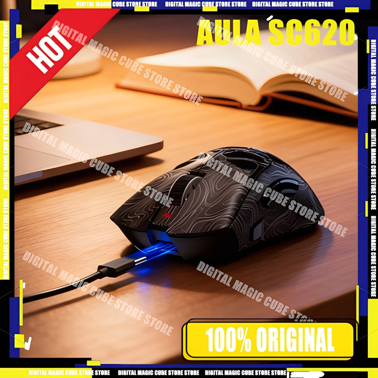 

Новая игровая мышь AULA SC620, 3 режима, PAW3311, легкая, эргономичная, с длительным сроком службы батареи, беспроводная мышь на заказ, ПК, киберспорт