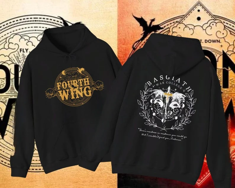 Fourth Wing Hooded Sweatshirt | Fly or Die | Bookish Gift Hoodie Dragons Hoodie Sweatshirts Aesthetic Y2k Clothes Hoodies Women