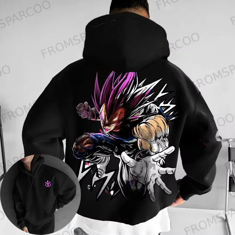 ドラゴンボールアニメコブランドメンズパーカー2025秋冬新作ストリートヒップホップY2Kトレンドカジュアルルーズ親子セータートップ