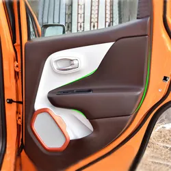 4pcs Car Styling Microfiber Leather Interior Door Armrest Panel Cover Sticker Trim For Jeep Renegade 2015 2016 2017