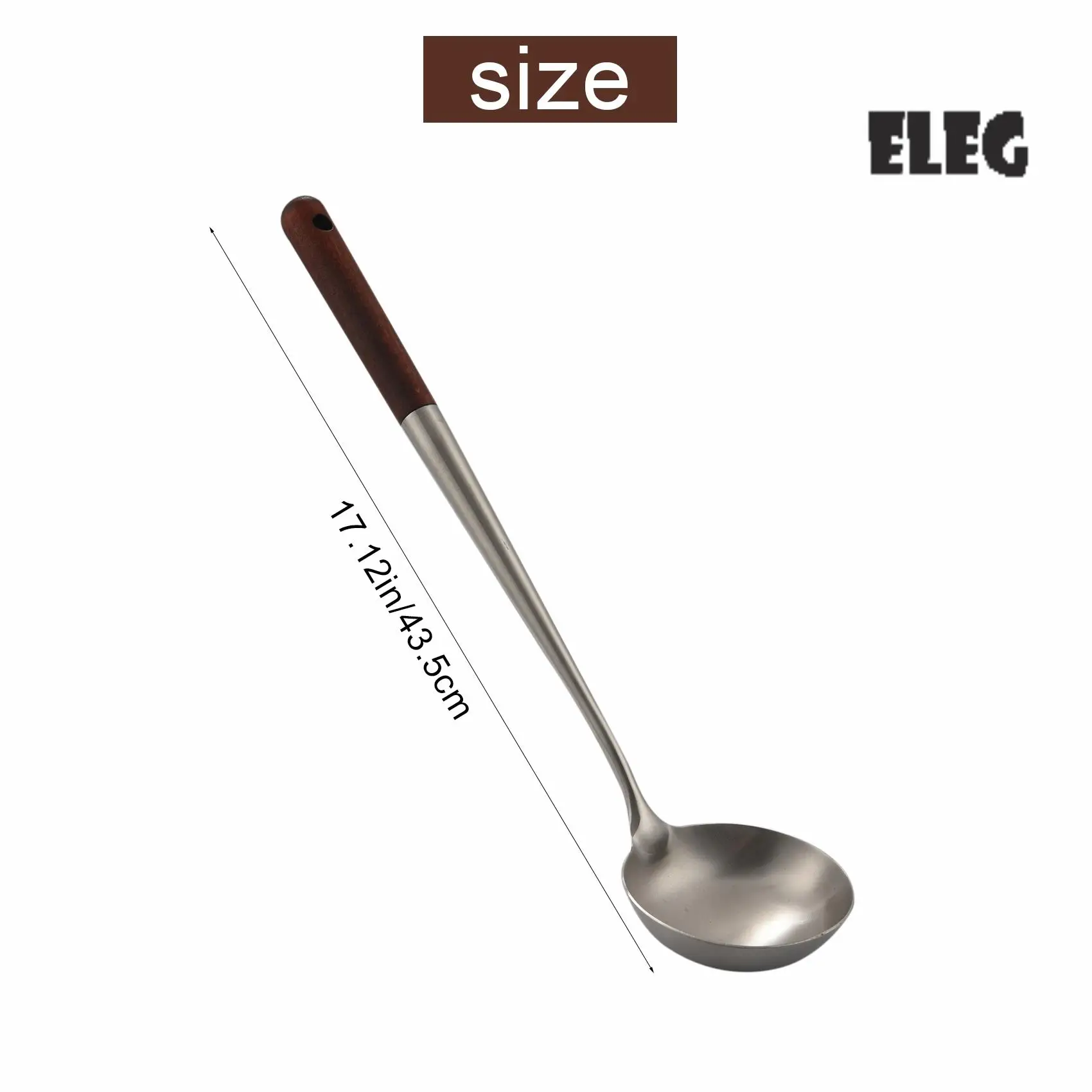 

ELEG-Wok Spatula And Ladle Tool Set, 17 Inches Spatula For Wok, Stainless Steel Wok Spatula
