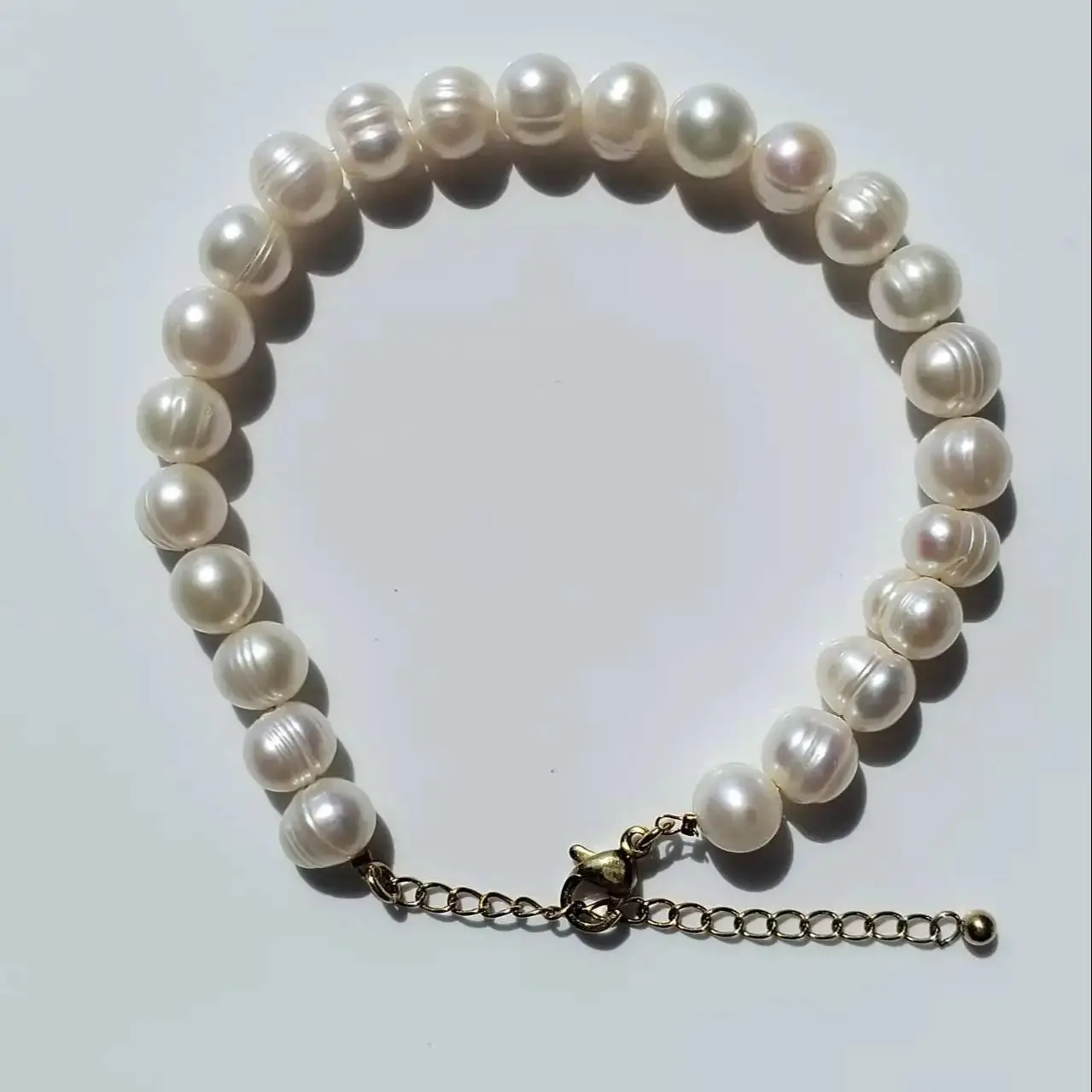 

Plated 18K gold irregular Pearl Handmade Bracelet Real Natural Freshwater Pearl Stainless Steel Bangles For Women Jewelry Gift