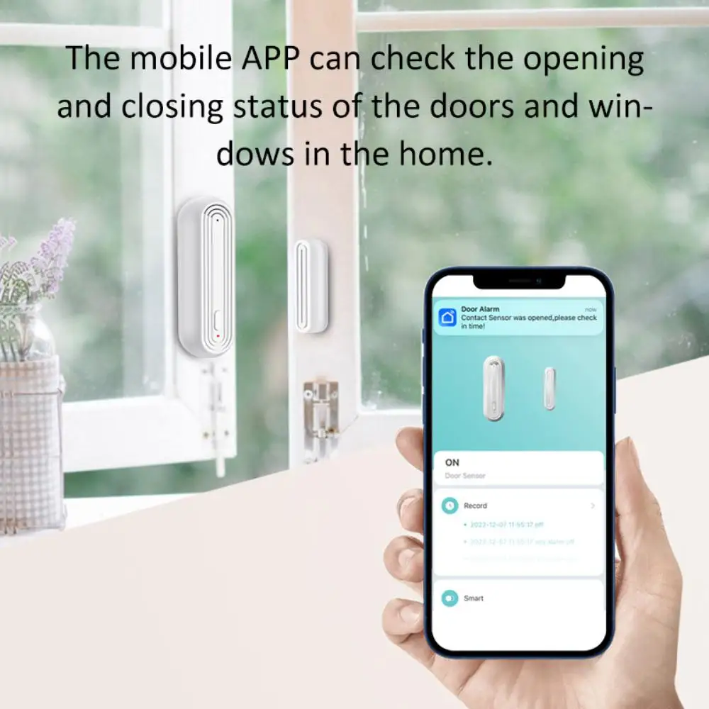 투야 스마트 와이파이 문짝 센서, 스마트 문짝 개폐 감지기, 와이파이 창 센서, 앱 홈 보안 경보 시스템, 90dB 사이렌