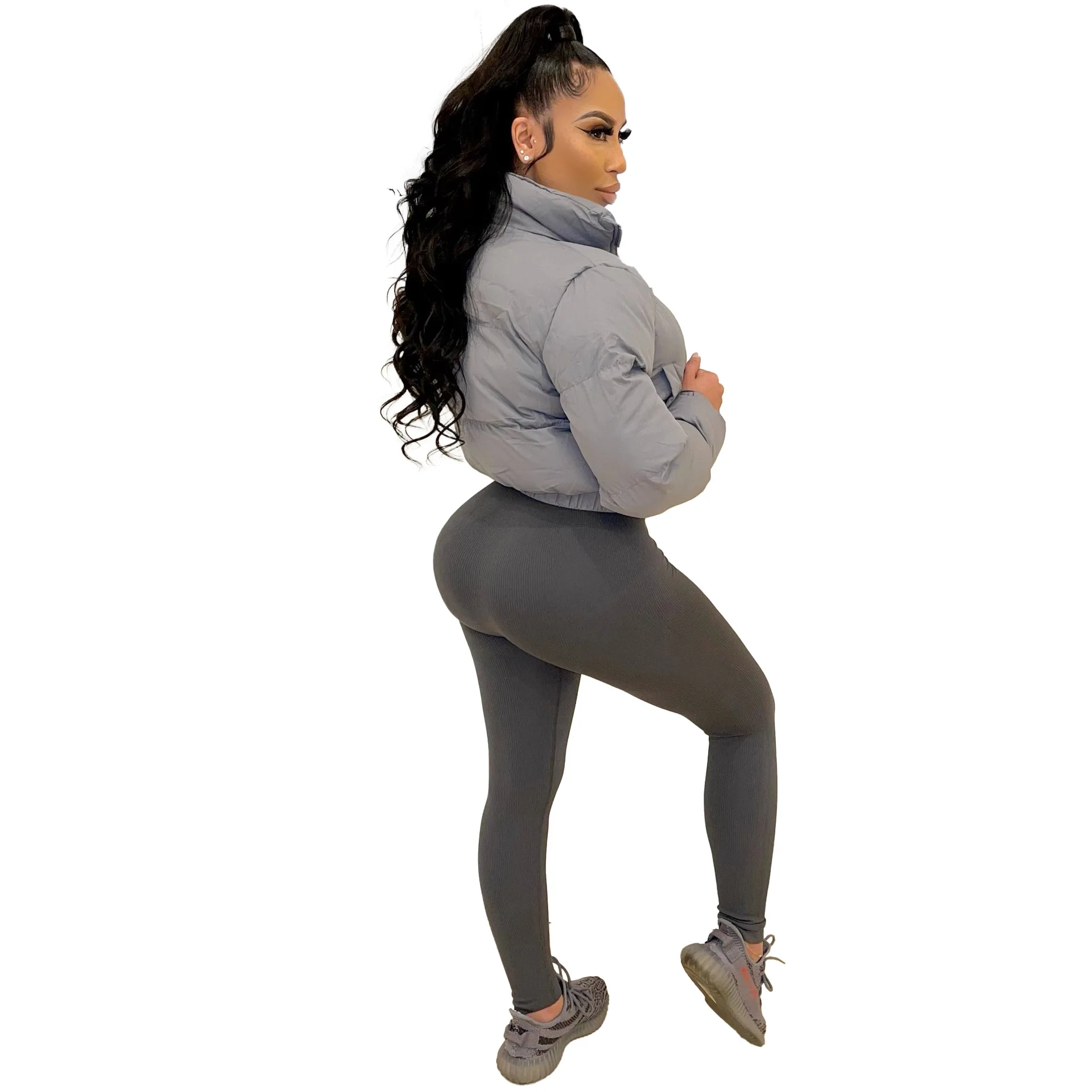 

Wi202 Осень Зима ort Cotton Jaet Женское модное длинное пальто Sve Commute Sle Pure Color Fem Coat