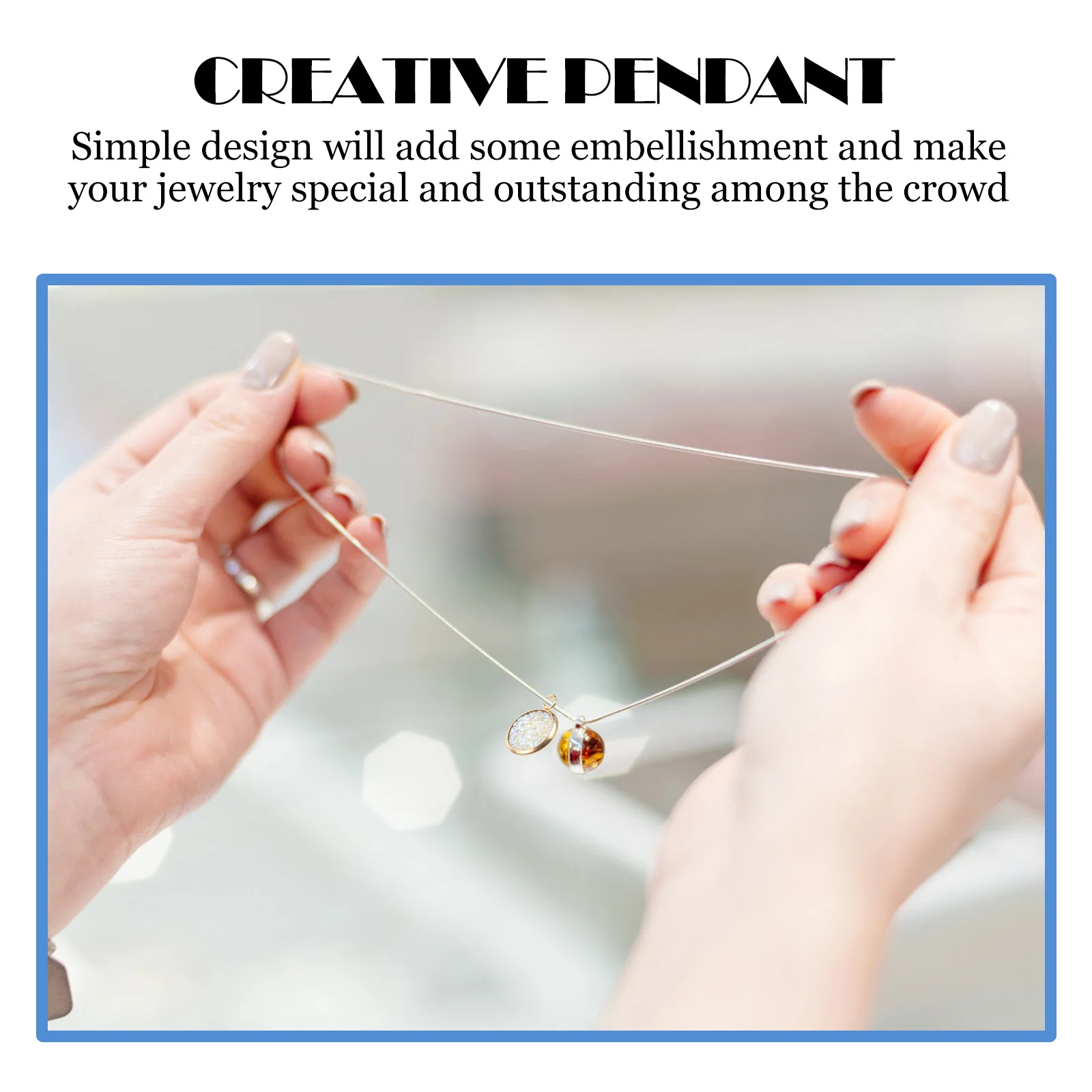 

5 Pcs Bracelet Connector Charm Resin Pendant Accessories Jewelry DIY Round White Dangler