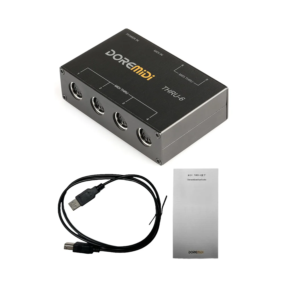 DOREMiDi MIDI Box 1-in 6-out MIDI Splitter Converter Host Box Plug and Play Compatible with All MIDI Standard Interfaces Devices