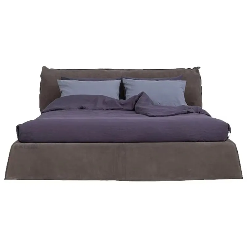 Postmodern simple matte bed Nordic small apartment bedroom bed customization