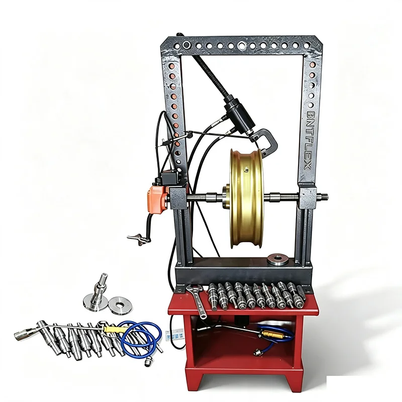 Motorcycle wheel shaping machine, aluminum alloy steel ring deformation correction repair with lathe