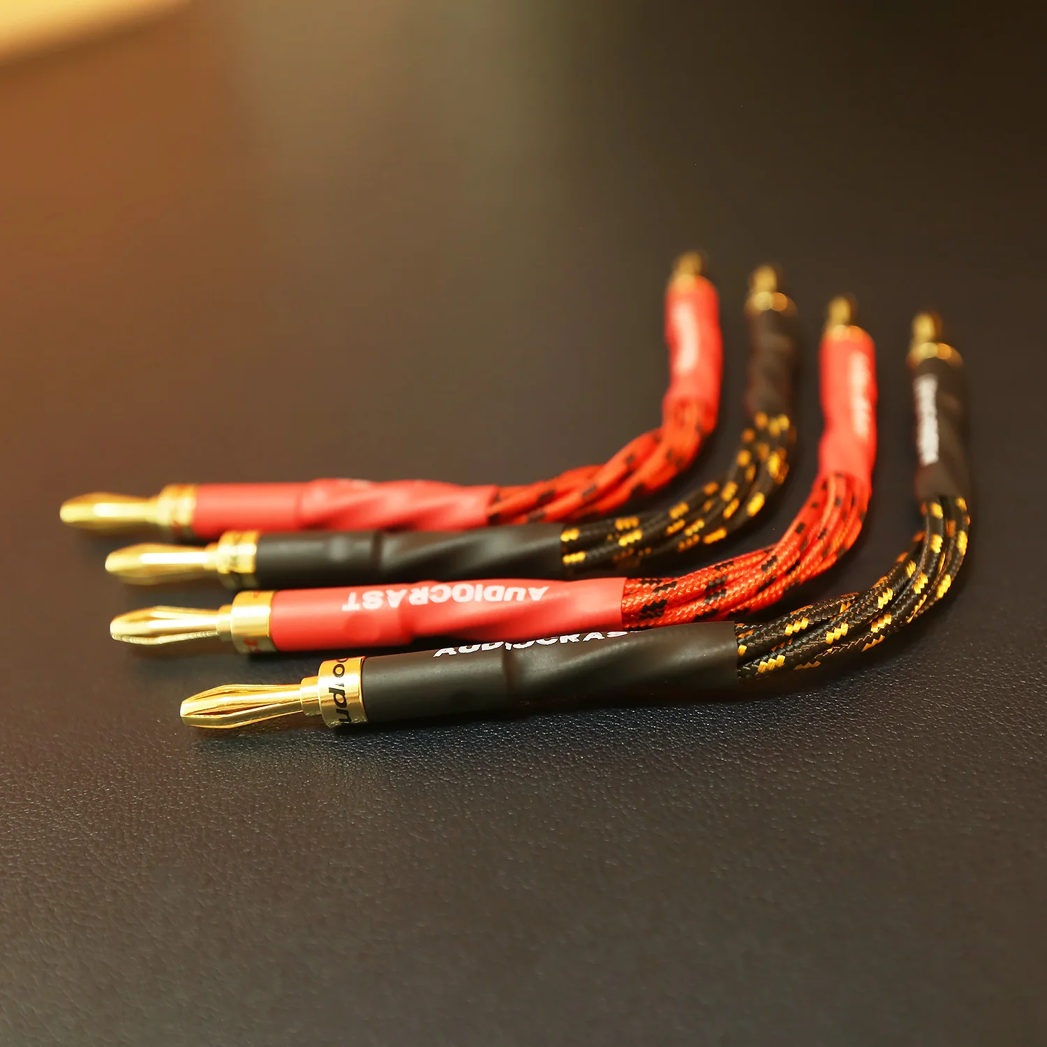4 szt. Przewody połączeniowe do głośników OFC, pozłacane wtyki bananowe, przewody bi-wire do głośników HiFi, kabel połączeniowy do głośników audio — zdjęcie produktu 5